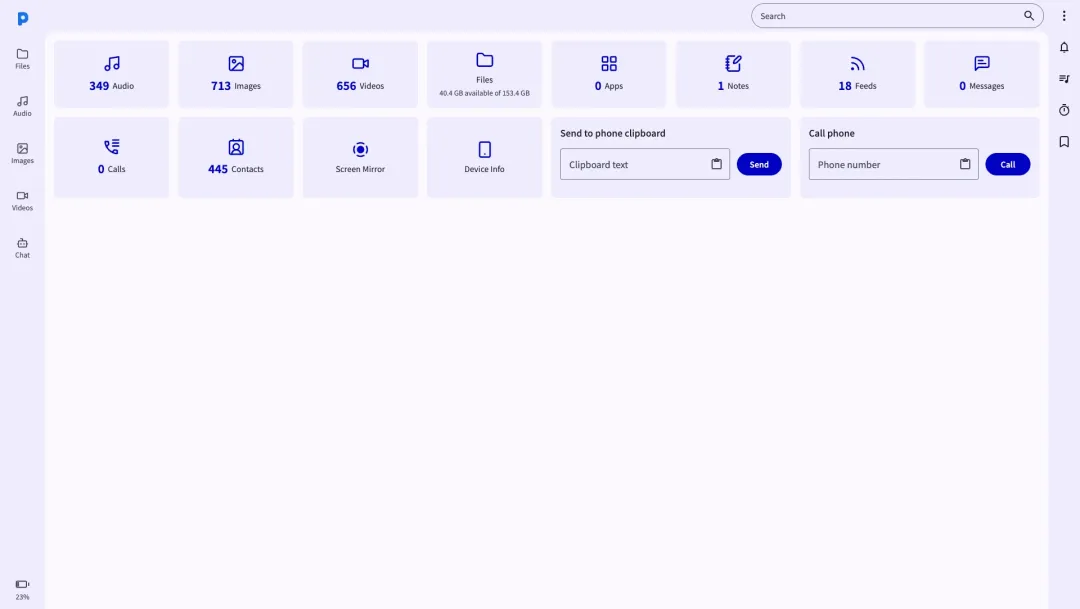 PlainApp web interface